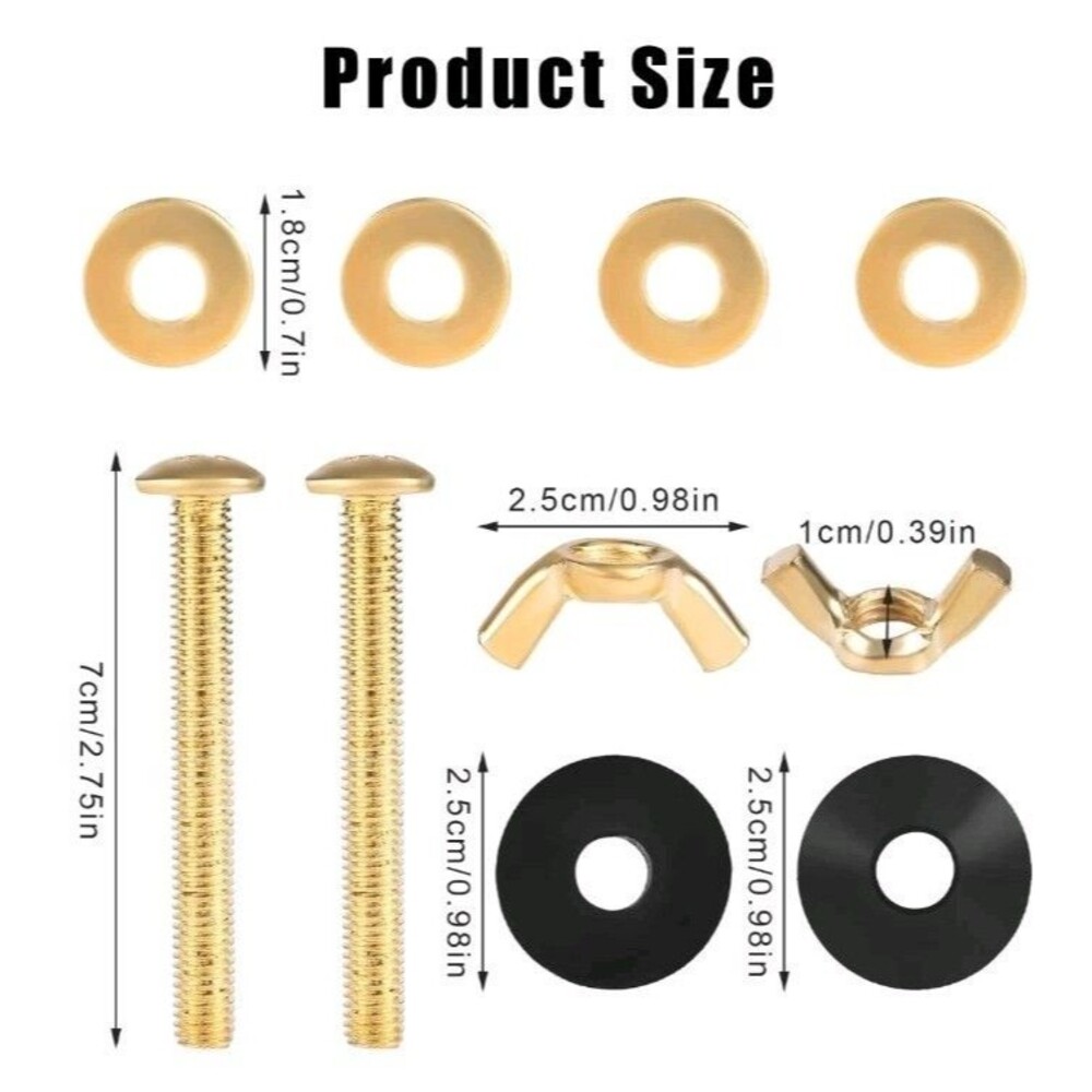 Toilet Seat Screws Replacement Kit, Stainless Steel Toilet Seat Fastener with...